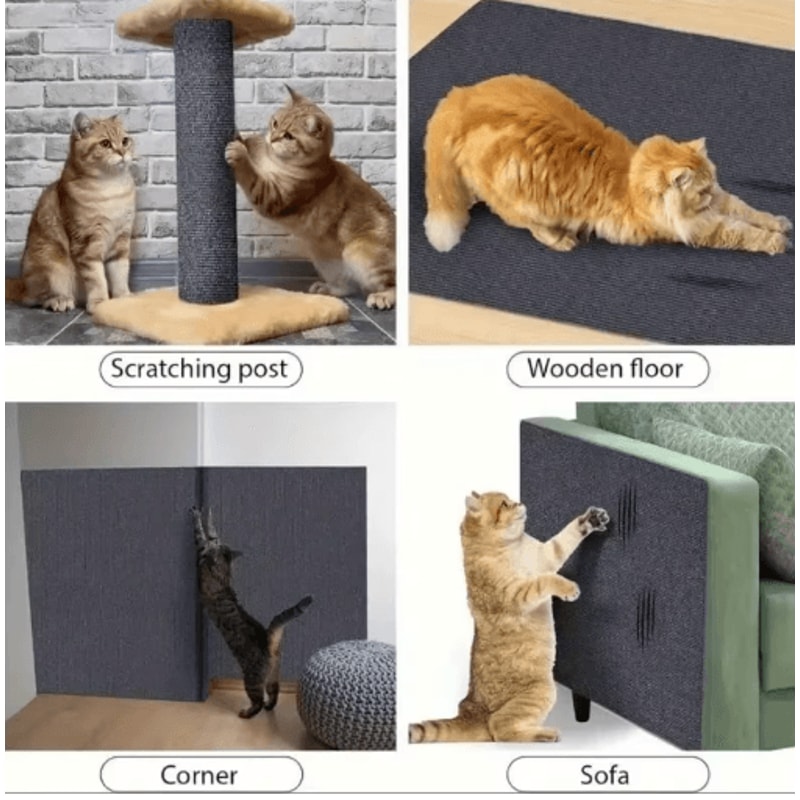 40by300cm SelfAdhesive Cat Scratch Mat Trimmable Sofa Furniture Protector 11