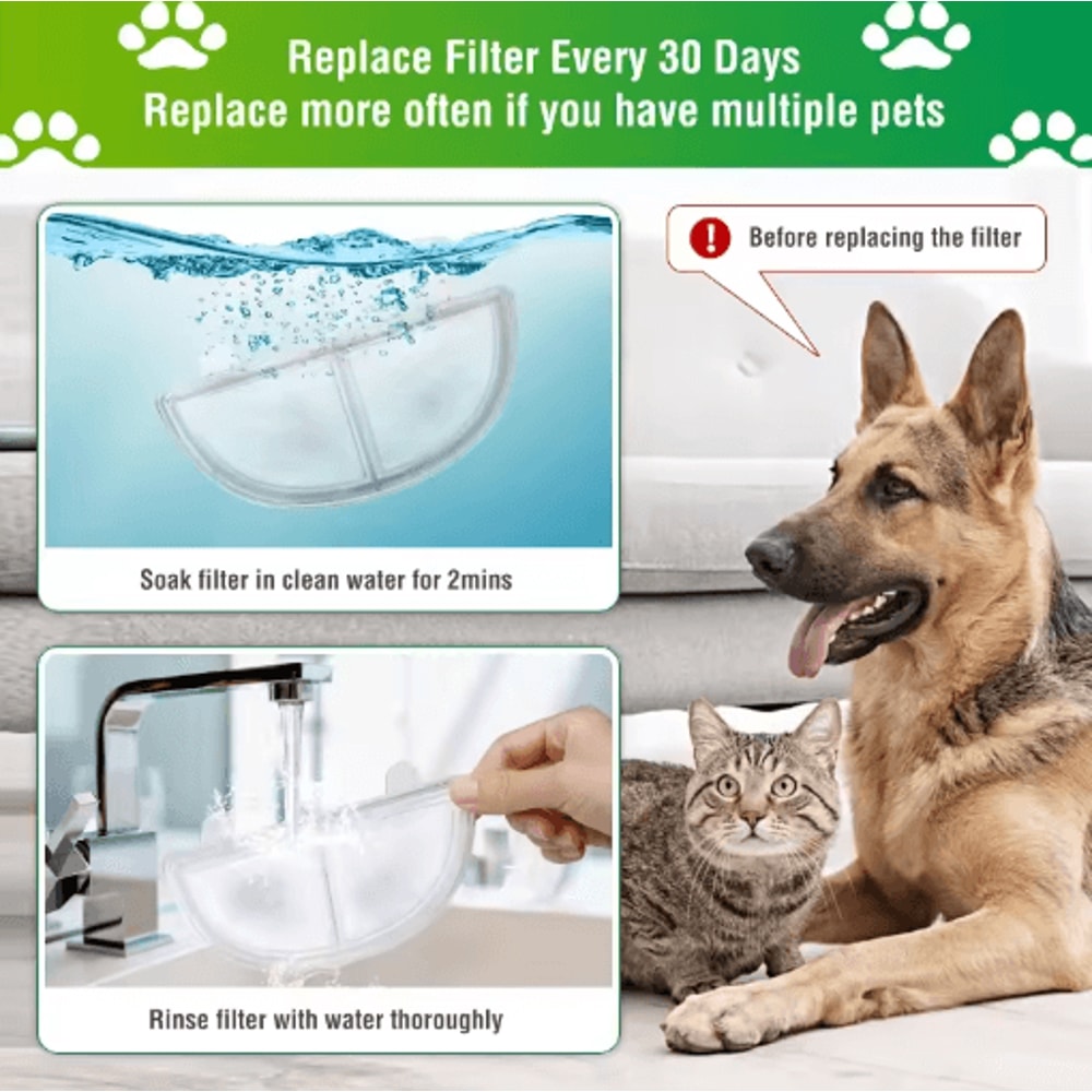 Triple Filtration Replacement Filter Sponge For WF20CF20 Homerun Cat Water Fountain 5