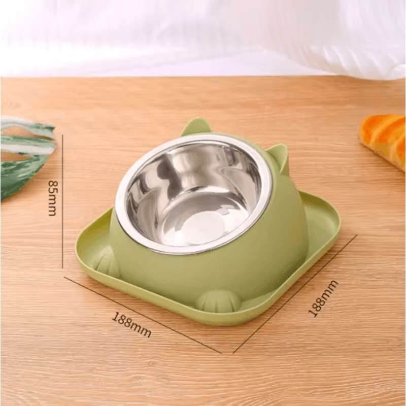 Stainless Steel AntiSpill Cat Bowl NonSlip Pet Food Water Feeder 1