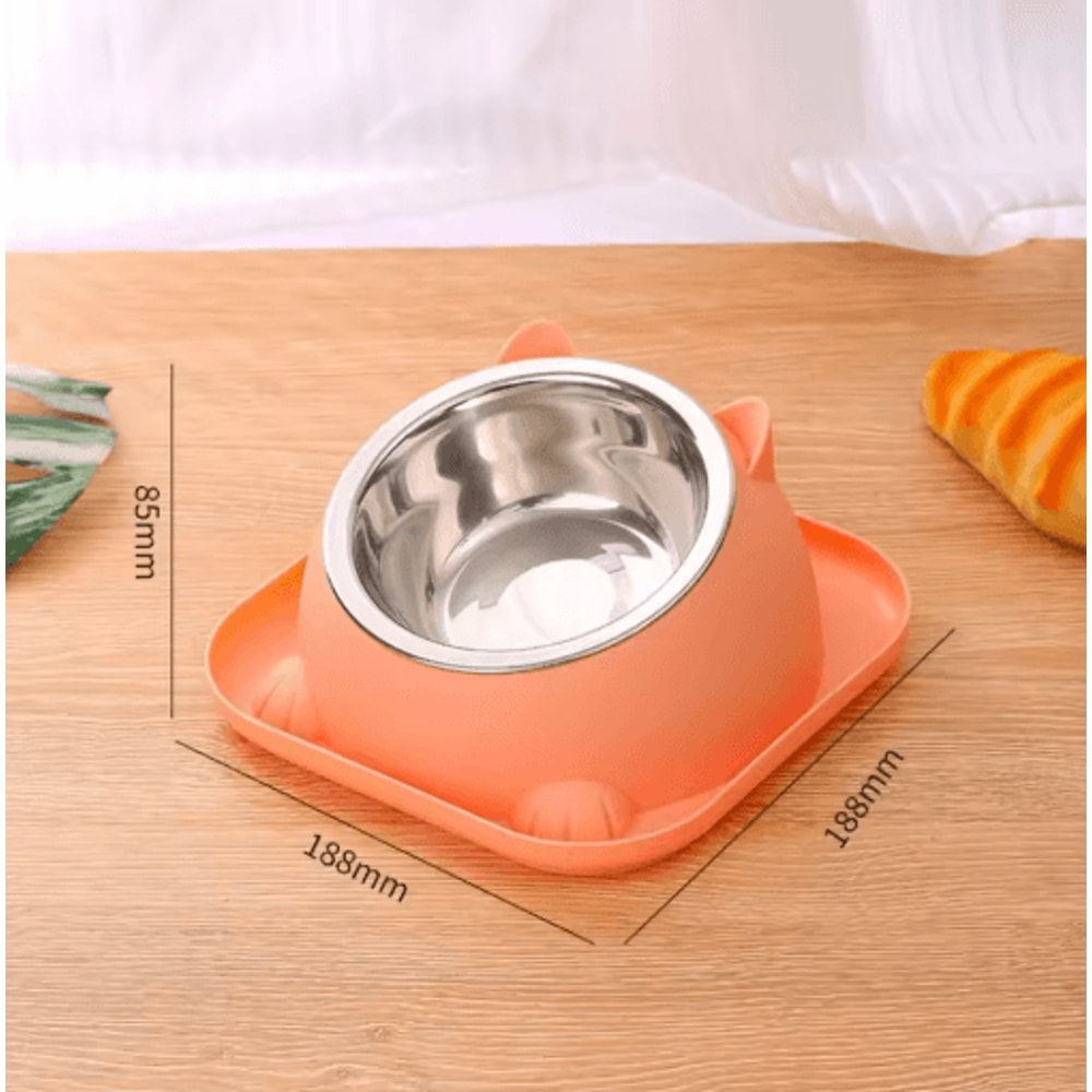 Stainless Steel AntiSpill Cat Bowl NonSlip Pet Food Water Feeder 8