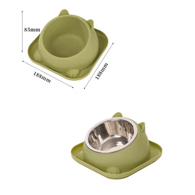 Stainless Steel AntiSpill Cat Bowl NonSlip Pet Food Water Feeder 9