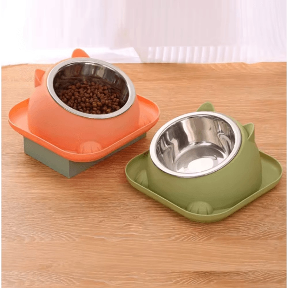 Stainless Steel AntiSpill Cat Bowl NonSlip Pet Food Water Feeder 11