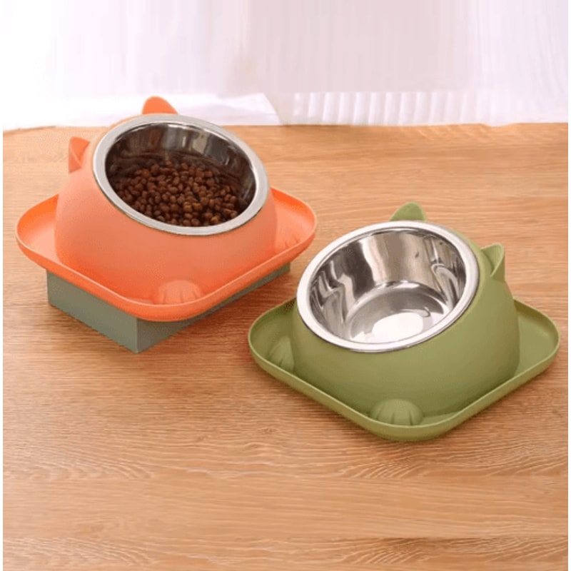 Stainless Steel AntiSpill Cat Bowl NonSlip Pet Food Water Feeder 11