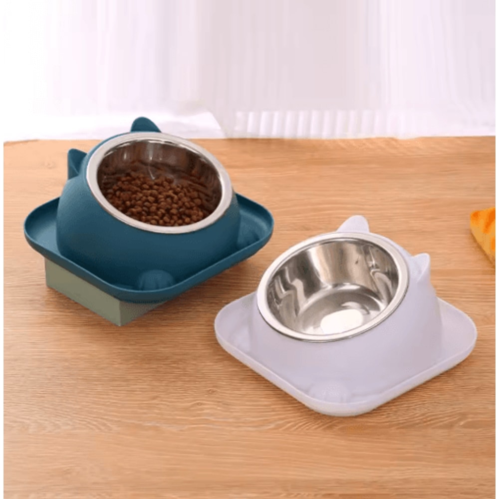 Stainless Steel AntiSpill Cat Bowl NonSlip Pet Food Water Feeder 13