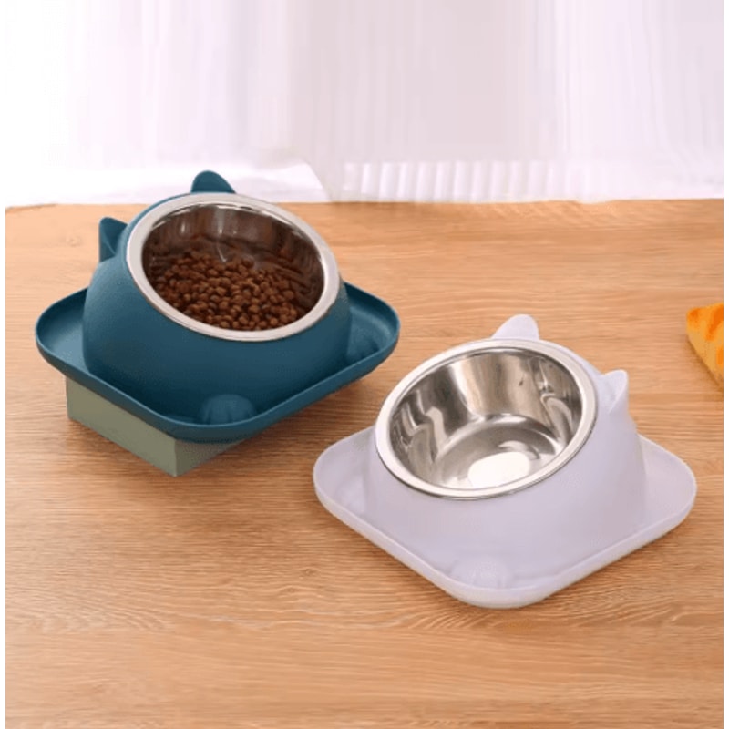 Stainless Steel AntiSpill Cat Bowl NonSlip Pet Food Water Feeder 13