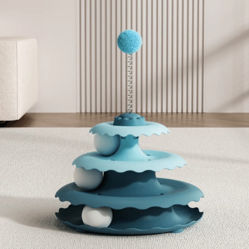 Interactive Cat Turntable Toy Self Entertainment Teaser Play Station For Cats 5