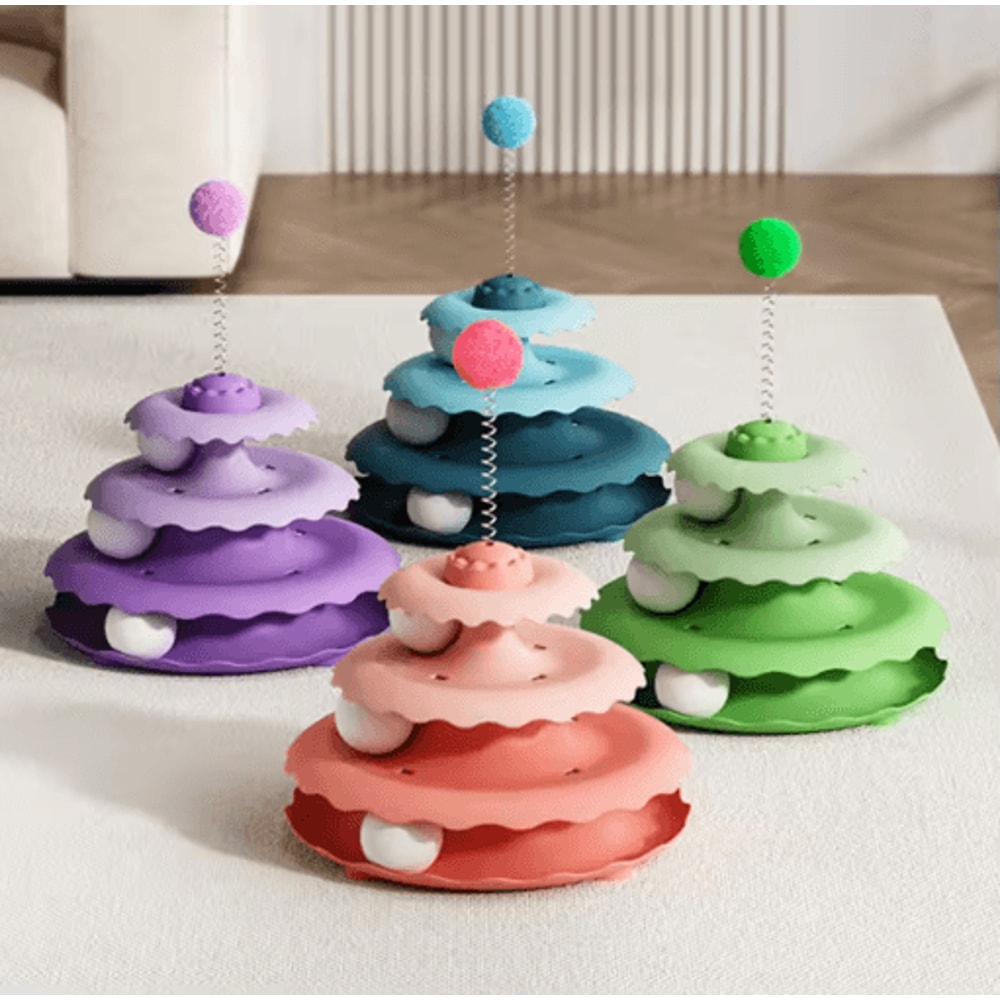 Interactive Cat Turntable Toy Self Entertainment Teaser Play Station For Cats 7
