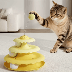 interactive cat turntable toy self entertainment teaser play station for cats