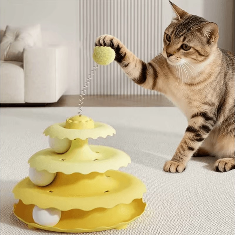 Interactive Cat Turntable Toy Self Entertainment Teaser Play Station For Cats 0