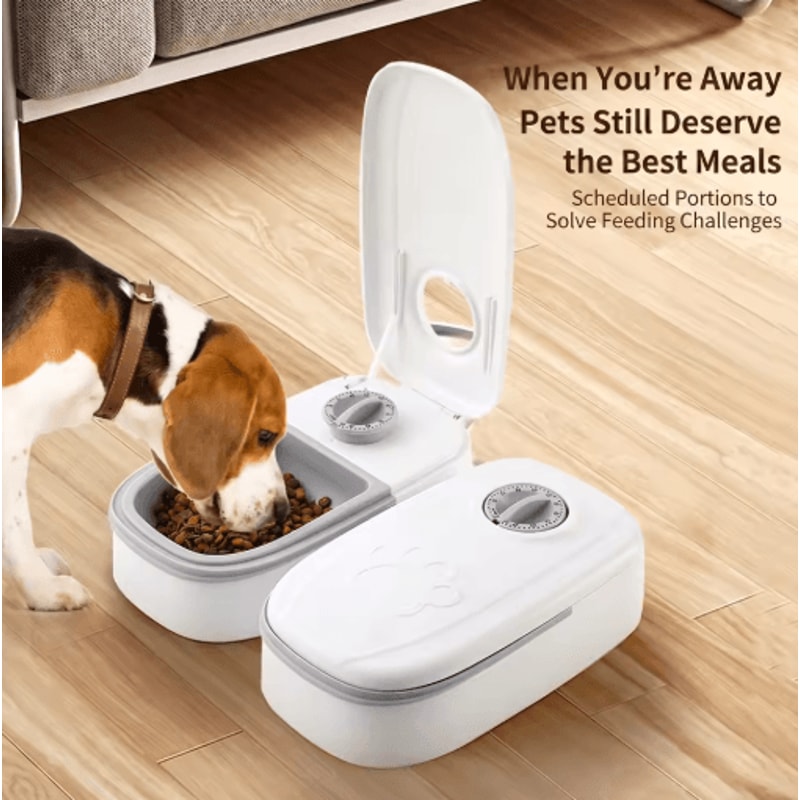 Automatic Timed Pet Food Dispenser Cooling Wet Food Bowl For Cats Dogs 4