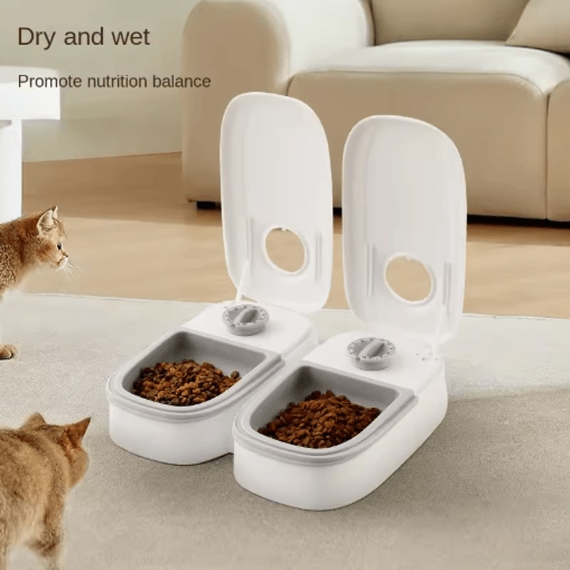 Automatic Timed Pet Food Dispenser Cooling Wet Food Bowl For Cats Dogs 6