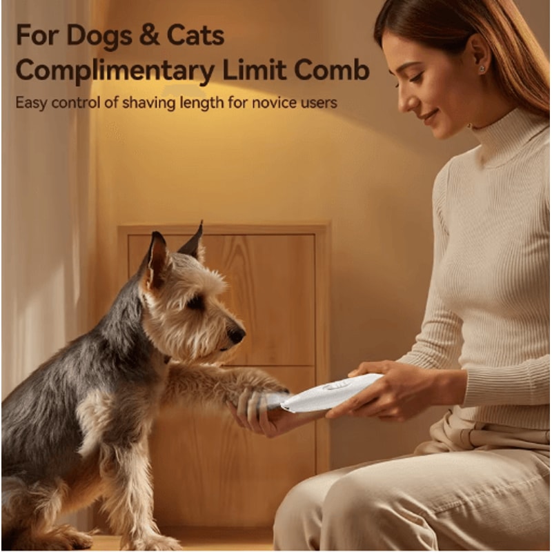 ROJECO Rechargeable Pet Paw Hair Trimmer With LED Light Precision Grooming Clipper For Cats Dogs 5