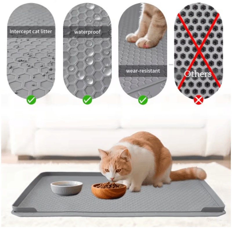 Extra Large Silicone Cat Litter Mat Deep Groove Litter Trapper For Clean Floors 7