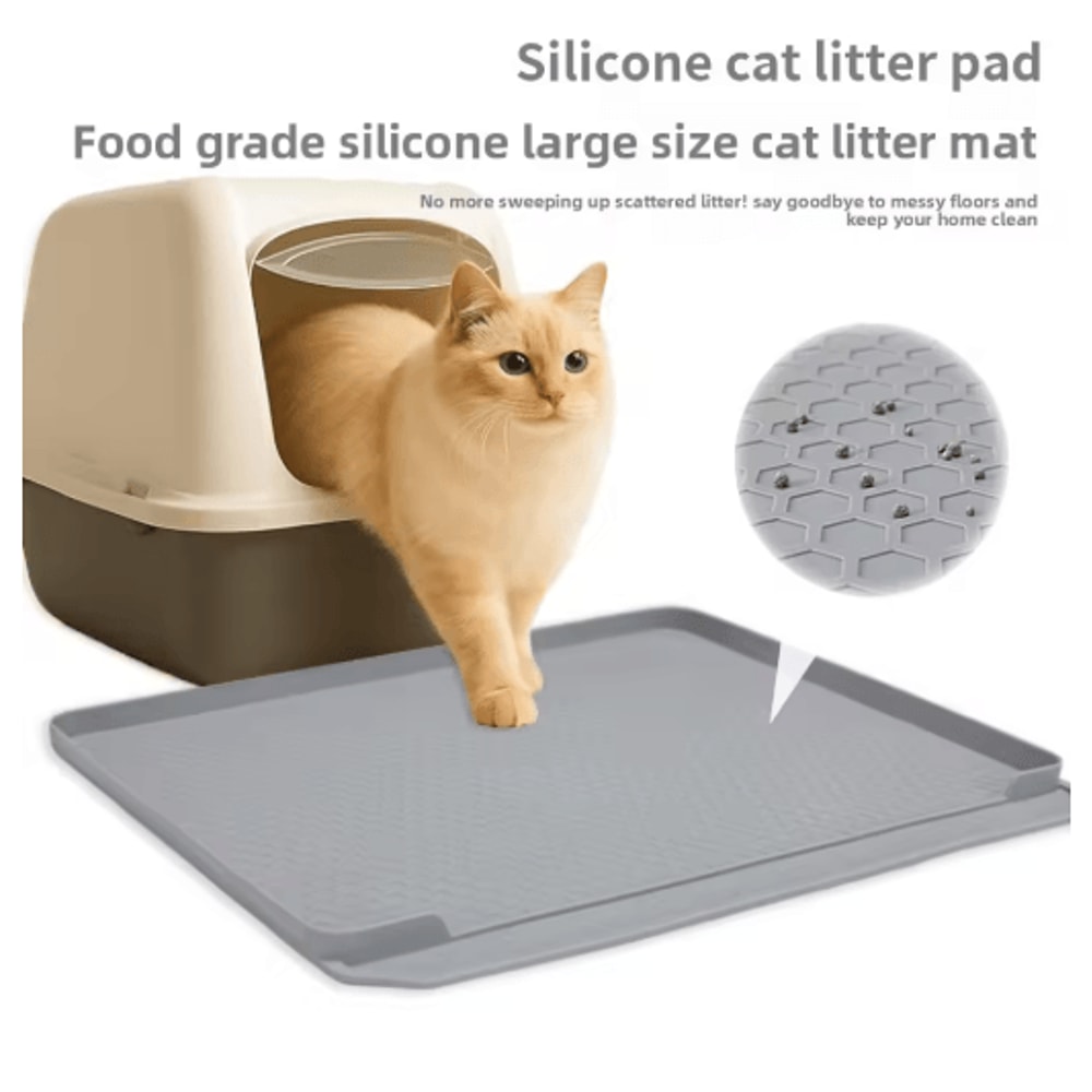 Extra Large Silicone Cat Litter Mat Deep Groove Litter Trapper For Clean Floors 0