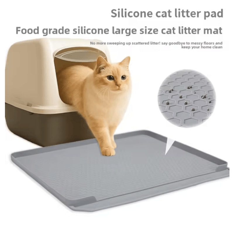 Extra Large Silicone Cat Litter Mat Deep Groove Litter Trapper For Clean Floors 0