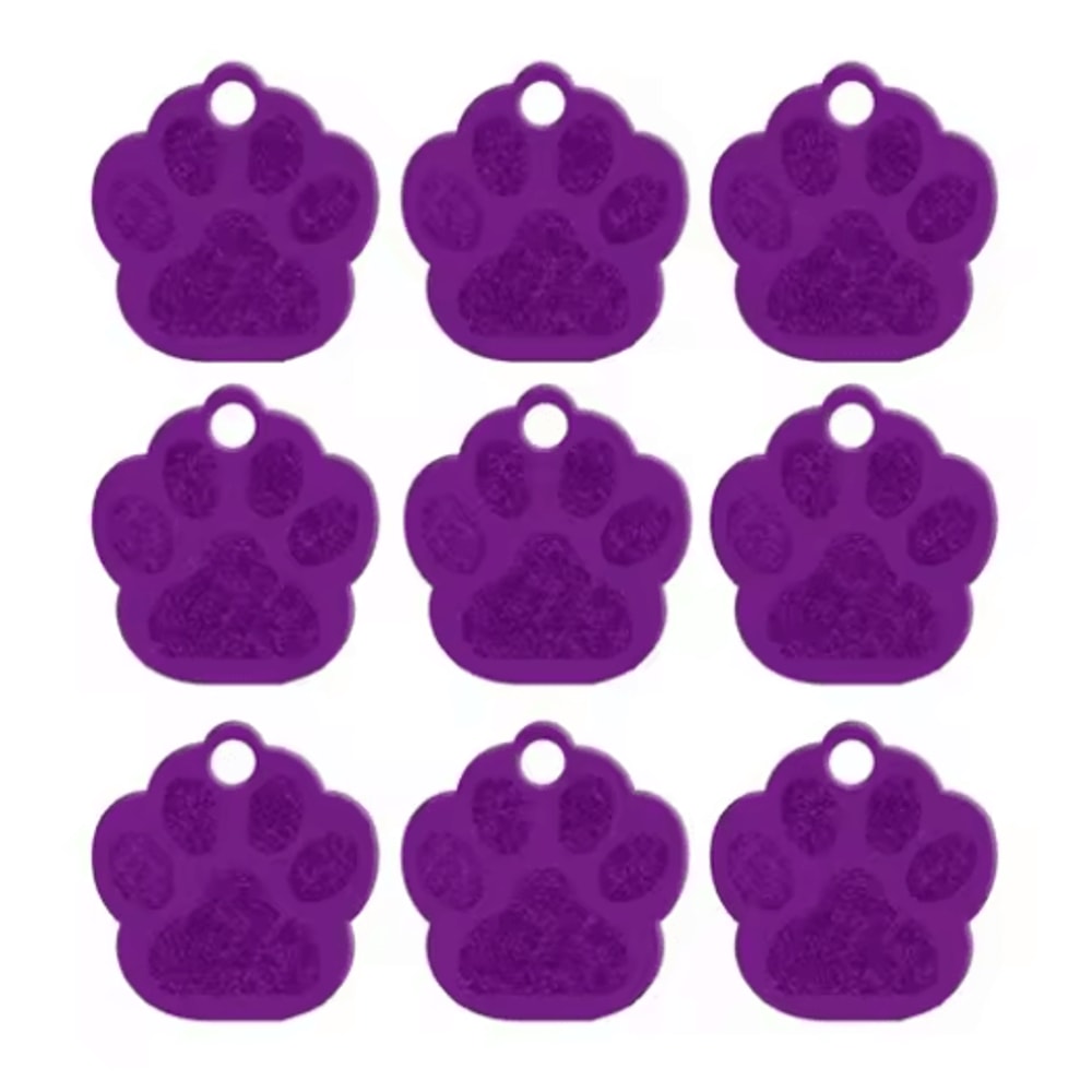 20PCS Paw Shape Pet ID Tags Personalized Aluminum Name Tags For Dogs Cats 9