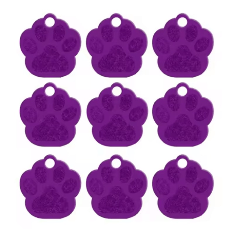 20PCS Paw Shape Pet ID Tags Personalized Aluminum Name Tags For Dogs Cats 9