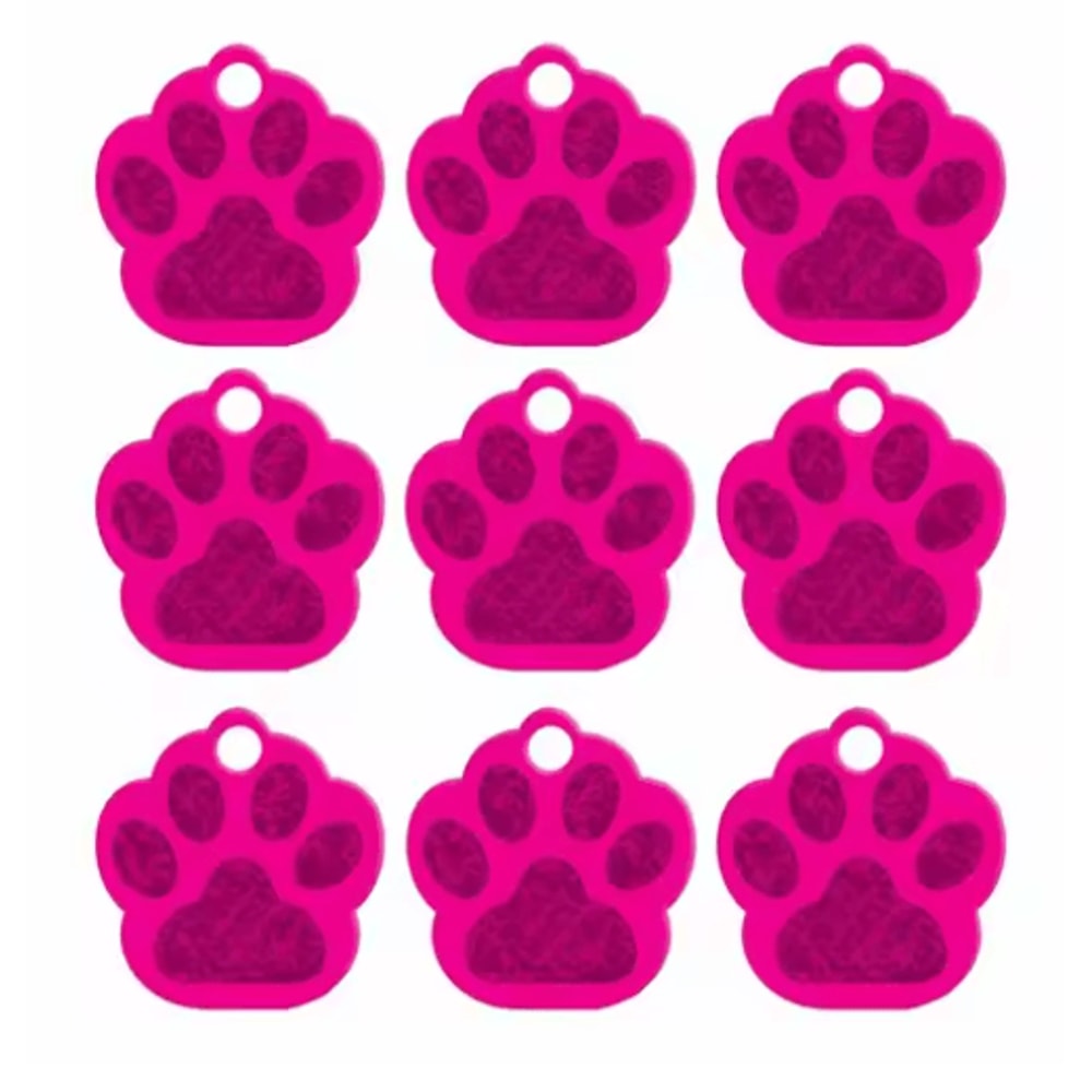 20PCS Paw Shape Pet ID Tags Personalized Aluminum Name Tags For Dogs Cats 2