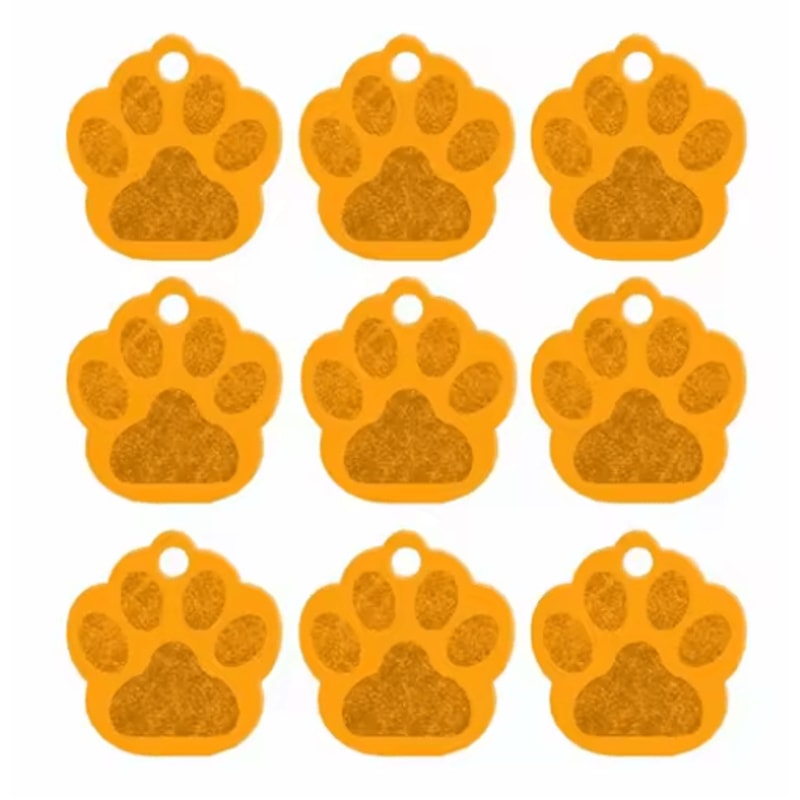20PCS Paw Shape Pet ID Tags Personalized Aluminum Name Tags For Dogs Cats 4