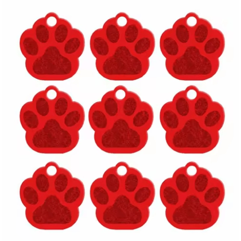 20PCS Paw Shape Pet ID Tags Personalized Aluminum Name Tags For Dogs Cats 6