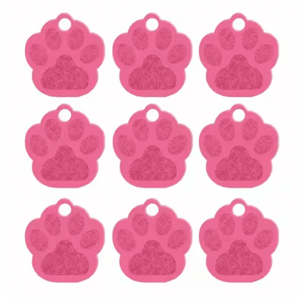 20PCS Paw Shape Pet ID Tags Personalized Aluminum Name Tags For Dogs Cats 10