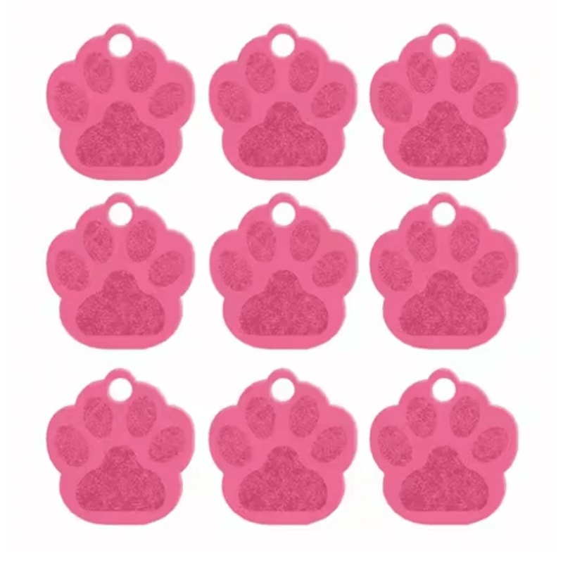 20PCS Paw Shape Pet ID Tags Personalized Aluminum Name Tags For Dogs Cats 10