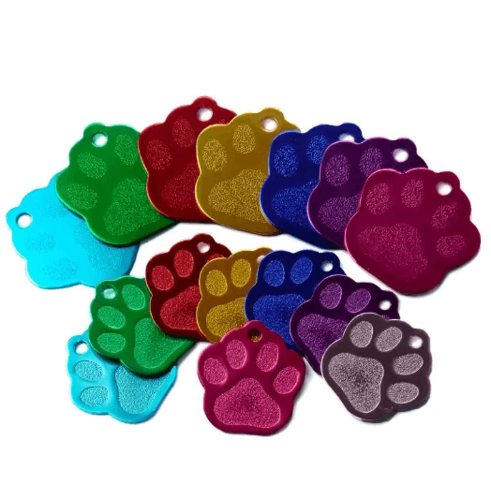 20PCS Paw Shape Pet ID Tags Personalized Aluminum Name Tags For Dogs Cats 11