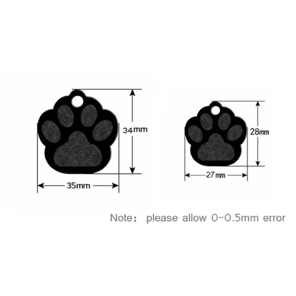 20PCS Paw Shape Pet ID Tags Personalized Aluminum Name Tags For Dogs Cats 13