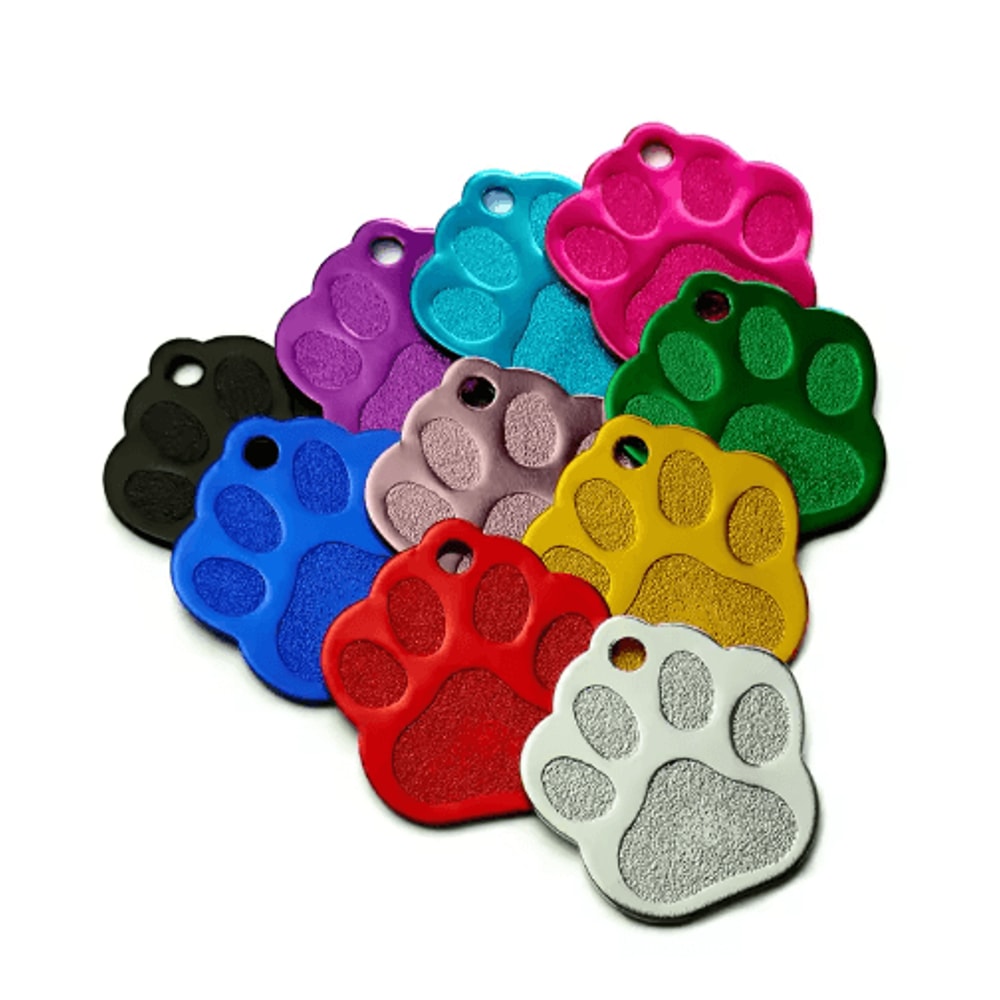20PCS Paw Shape Pet ID Tags Personalized Aluminum Name Tags For Dogs Cats 14