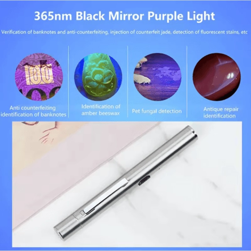 365nm UV Veterinary Wood Lamp Pet Fungus Ringworm Detection Flashlight 5