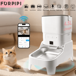 furpipi smart pet feeder with camera app-controlled automatic food dispenser for cats & dogs