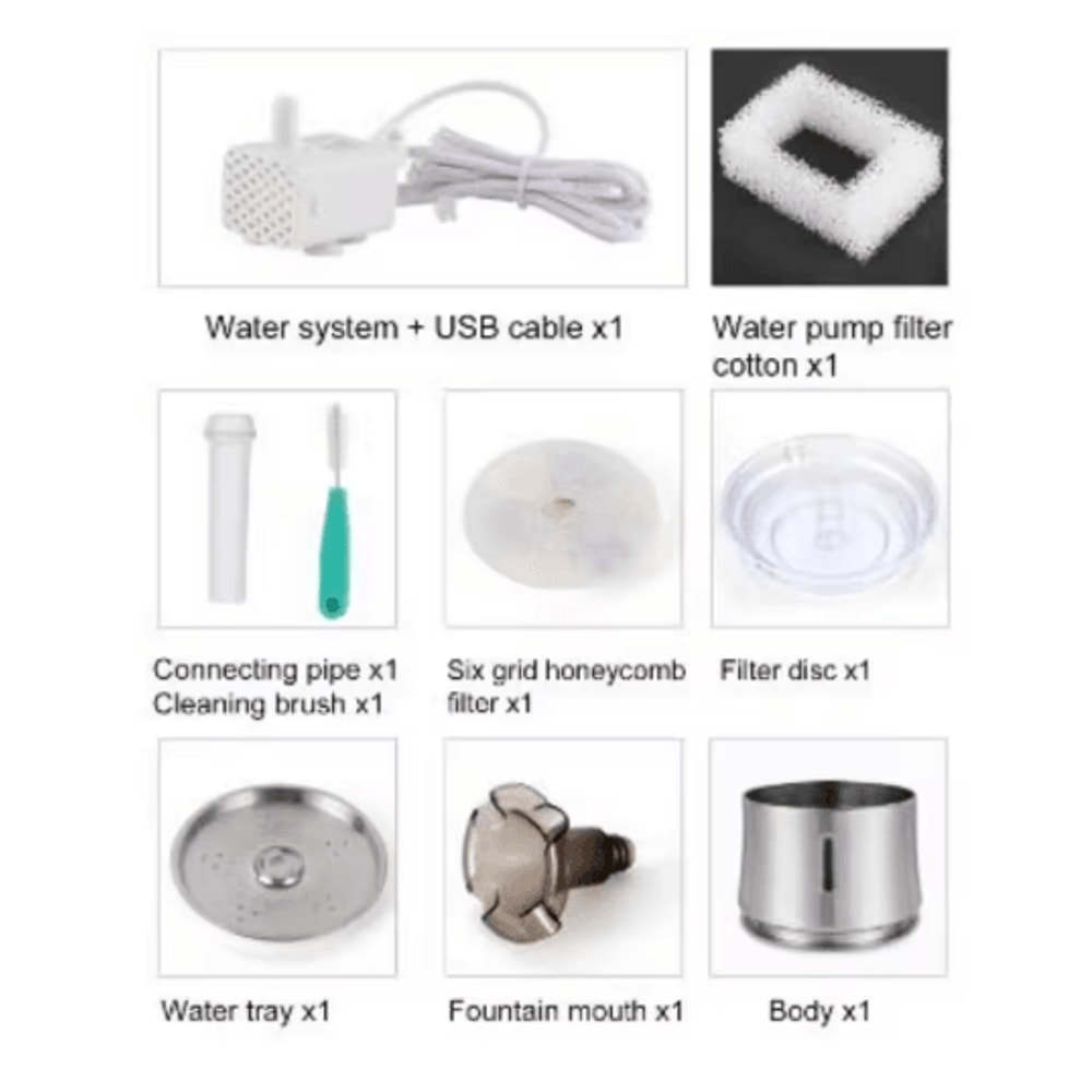 25L Stainless Steel Cat Water Fountain With Water Level Window UltraQuiet Automatic Pet Dispenser 1