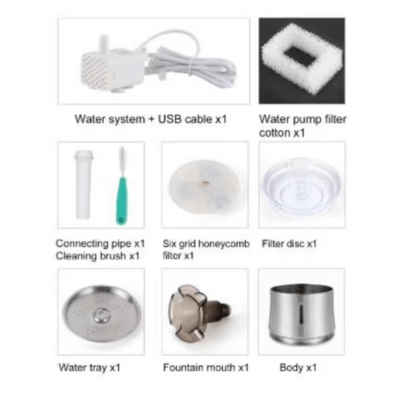 25L Stainless Steel Cat Water Fountain With Water Level Window UltraQuiet Automatic Pet Dispenser 1
