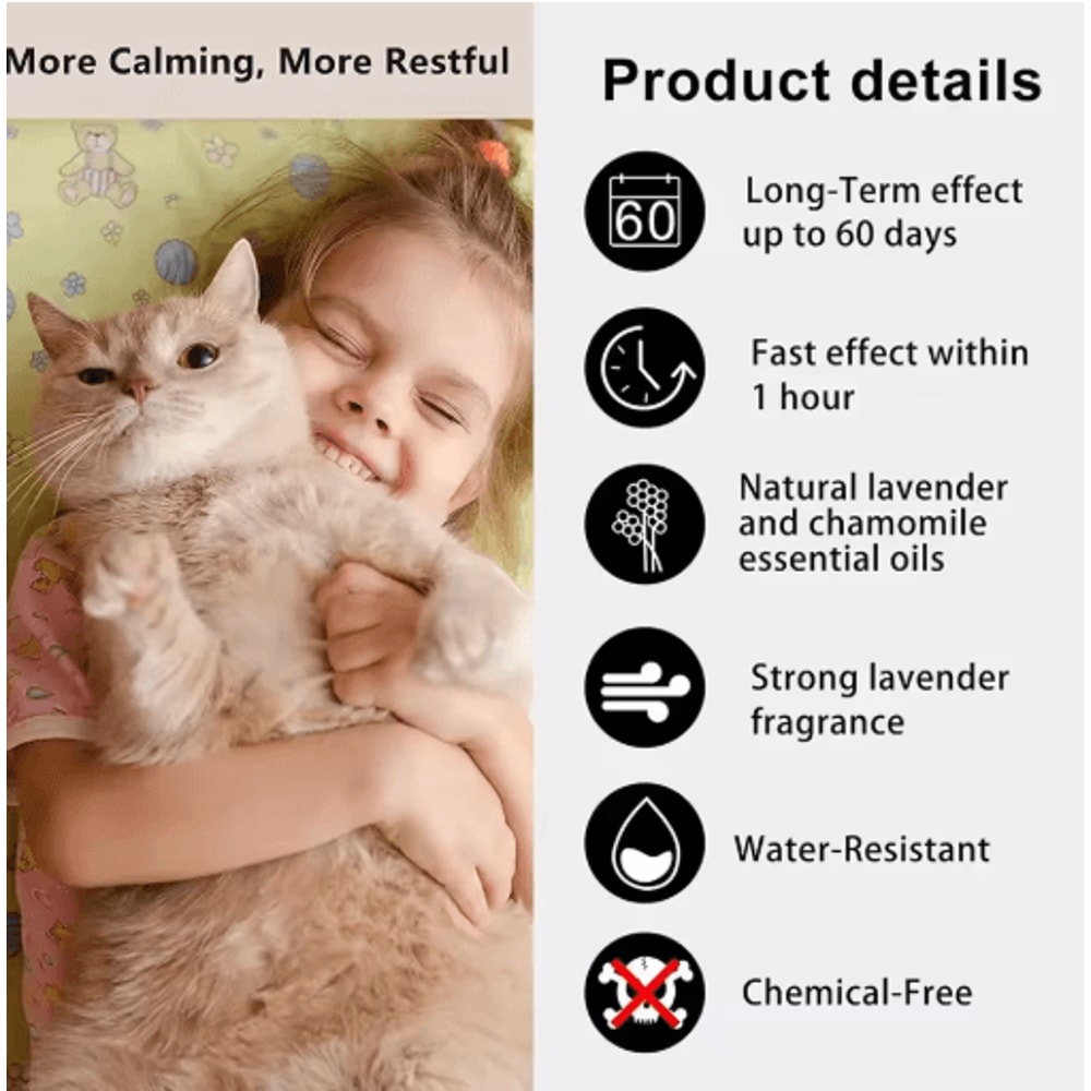 Adjustable Pheromone Calming Collar For Cats Dogs LongLasting Anxiety Relief 24