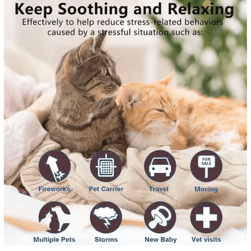 Adjustable Pheromone Calming Collar For Cats Dogs LongLasting Anxiety Relief 26