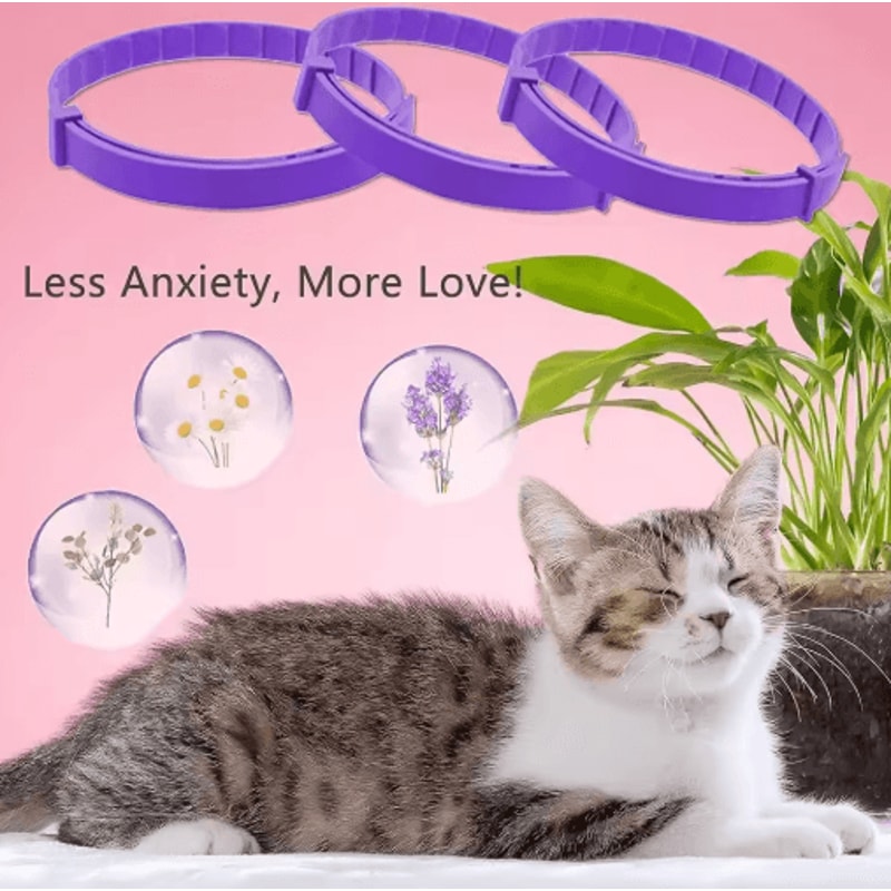 Adjustable Pheromone Calming Collar For Cats Dogs LongLasting Anxiety Relief 27