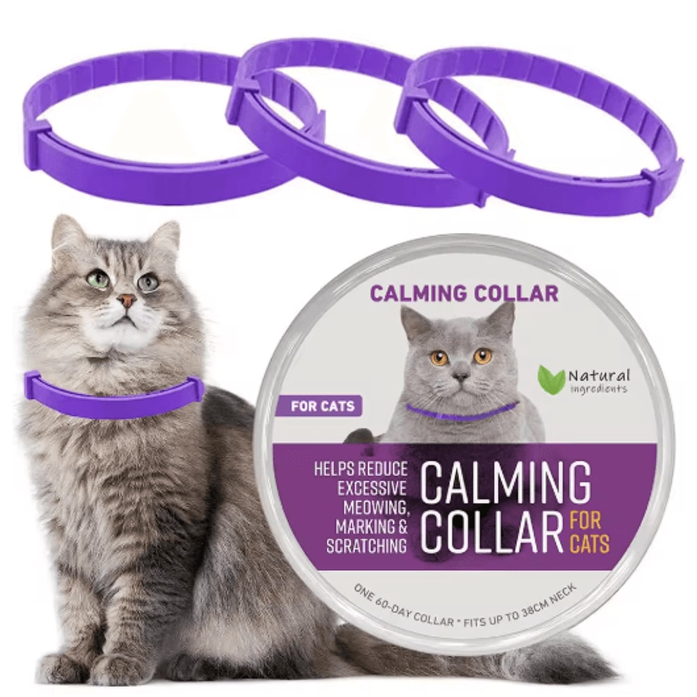 Adjustable Pheromone Calming Collar For Cats Dogs LongLasting Anxiety Relief 0