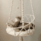 HandWoven Boho Hanging Cat Hammock Cozy Elevated Bed For Kittens Cats 0