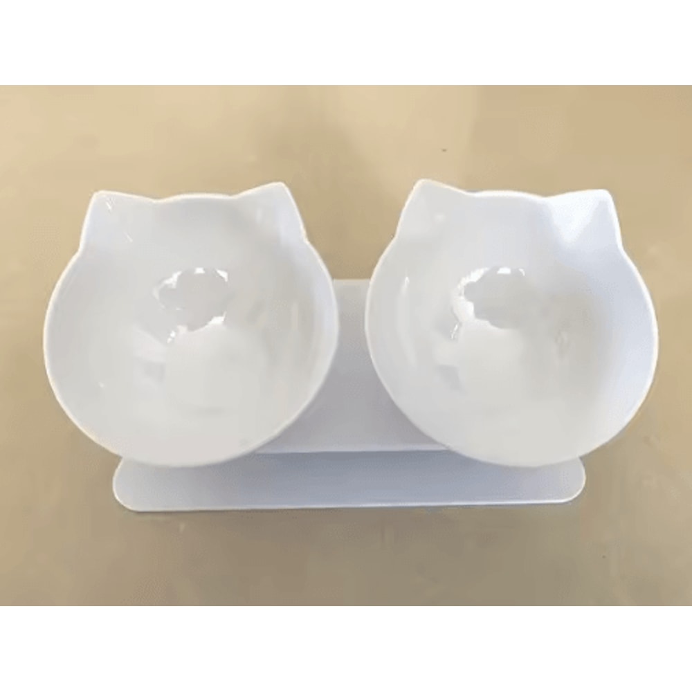 NonSlip Double Pet Bowl With Stand Elevated Food Water Feeder For Cats Dogs 5