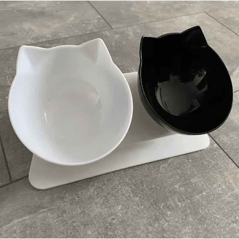 NonSlip Double Pet Bowl With Stand Elevated Food Water Feeder For Cats Dogs 8