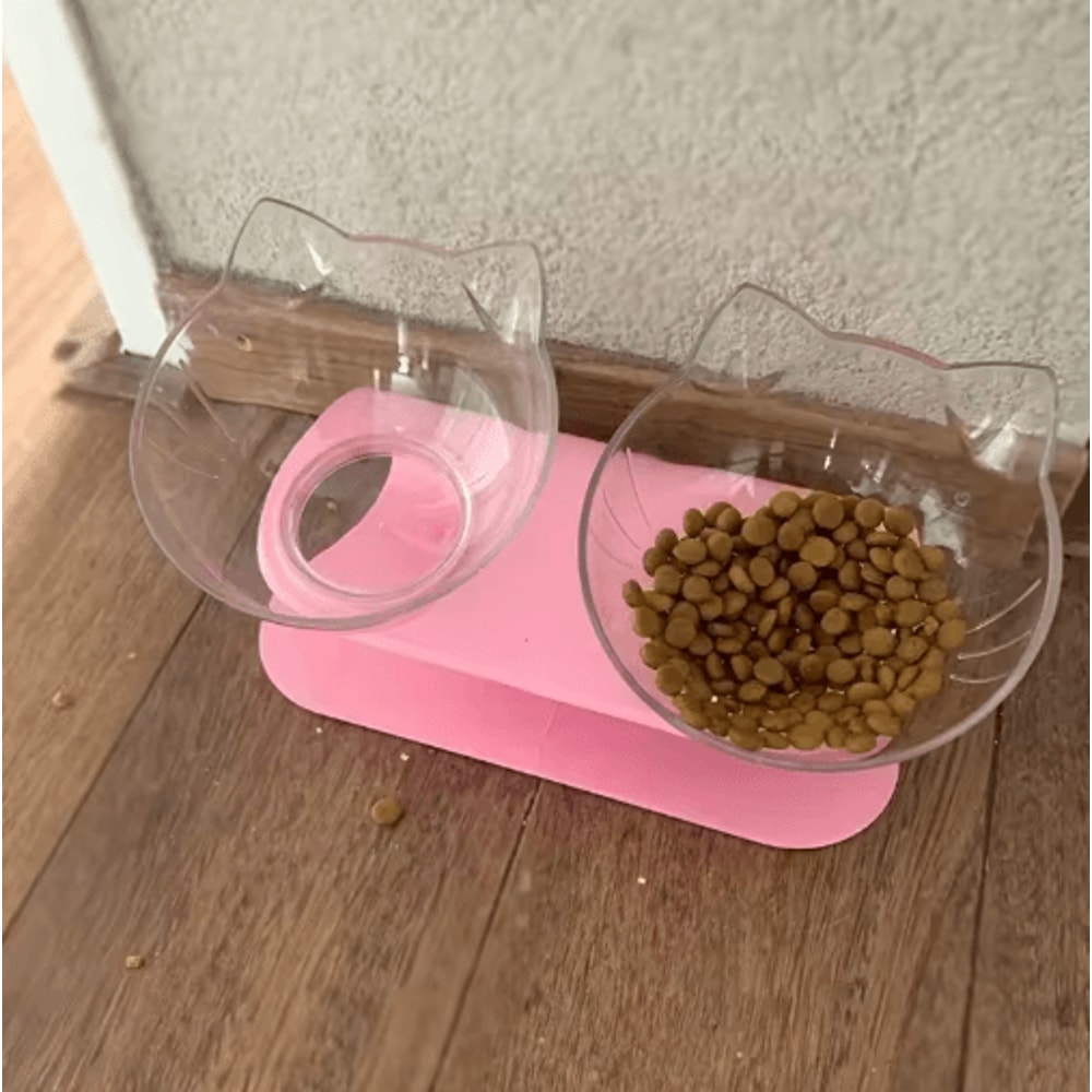 NonSlip Double Pet Bowl With Stand Elevated Food Water Feeder For Cats Dogs 11