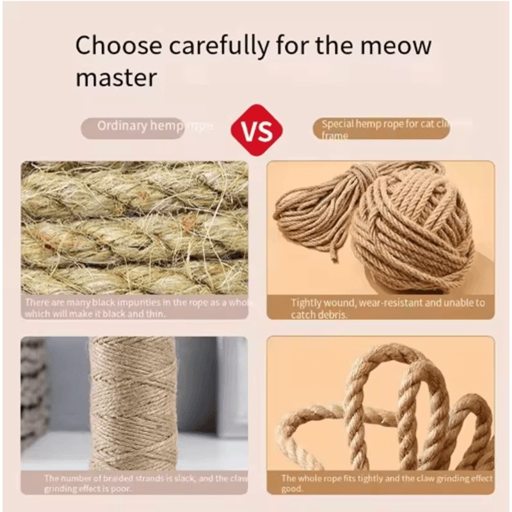 Natural Sisal Cat Scratching Rope DIY Cat Tree Furniture Protection Wrap 9