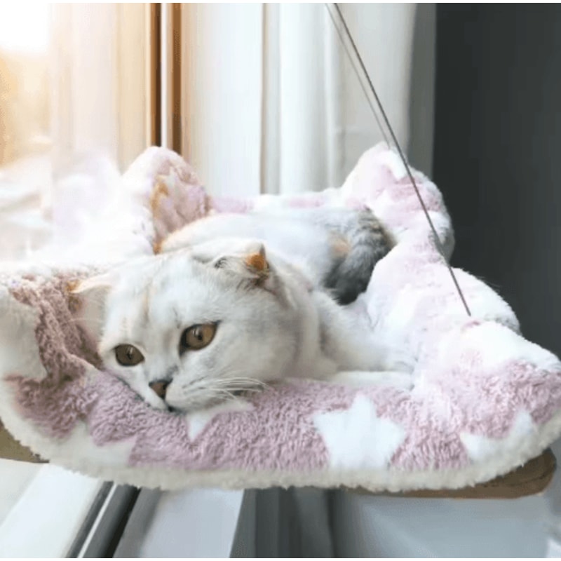 Premium WindowMounted Cat Hammock HeavyDuty Hanging Bed Sunny Perch For Cats 0