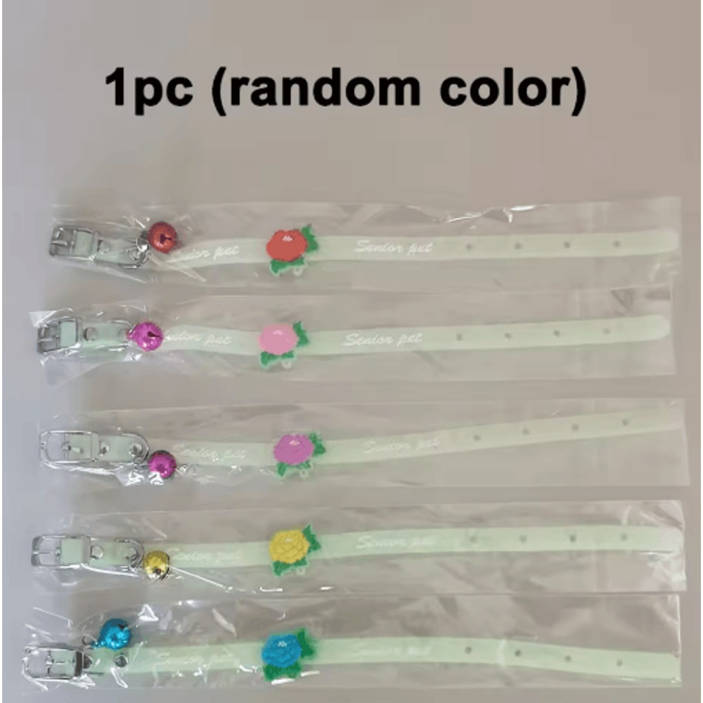 Luminous Silicone Cat Collar With Bell GlowintheDark AntiLost Collar For Cats Small Dogs 1