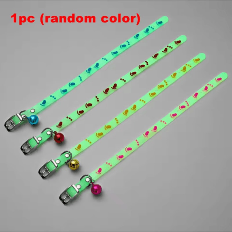 Luminous Silicone Cat Collar With Bell GlowintheDark AntiLost Collar For Cats Small Dogs 2
