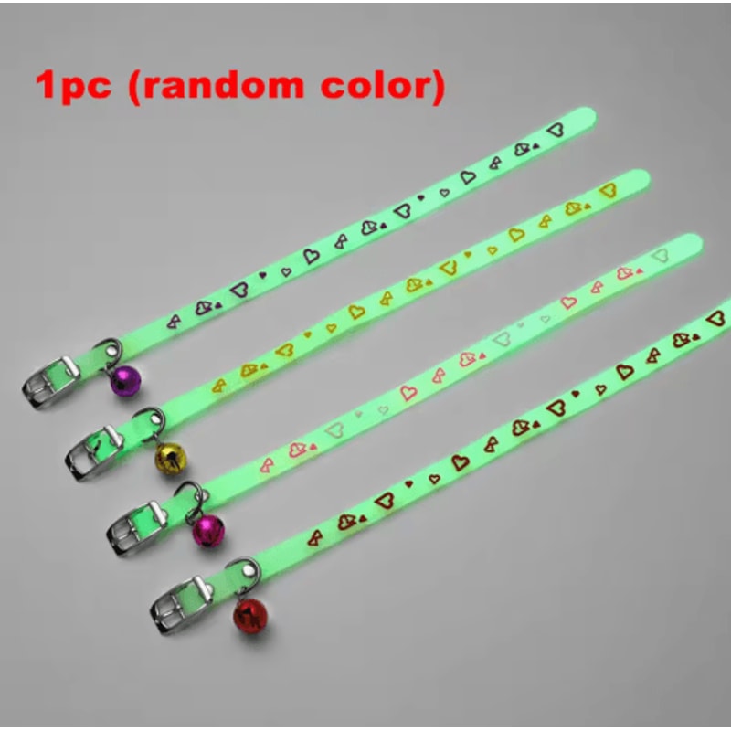 Luminous Silicone Cat Collar With Bell GlowintheDark AntiLost Collar For Cats Small Dogs 4