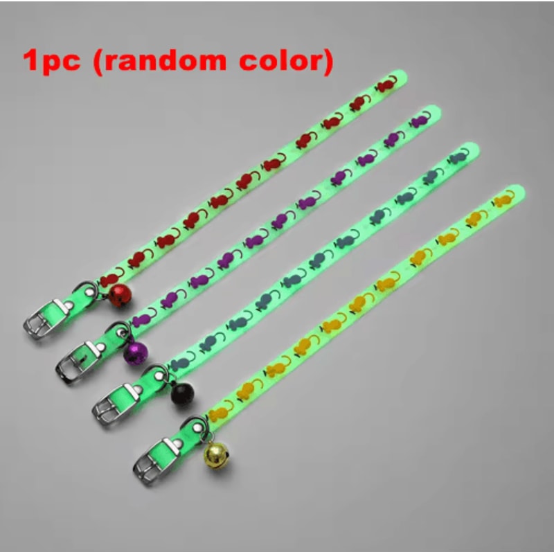 Luminous Silicone Cat Collar With Bell GlowintheDark AntiLost Collar For Cats Small Dogs 6