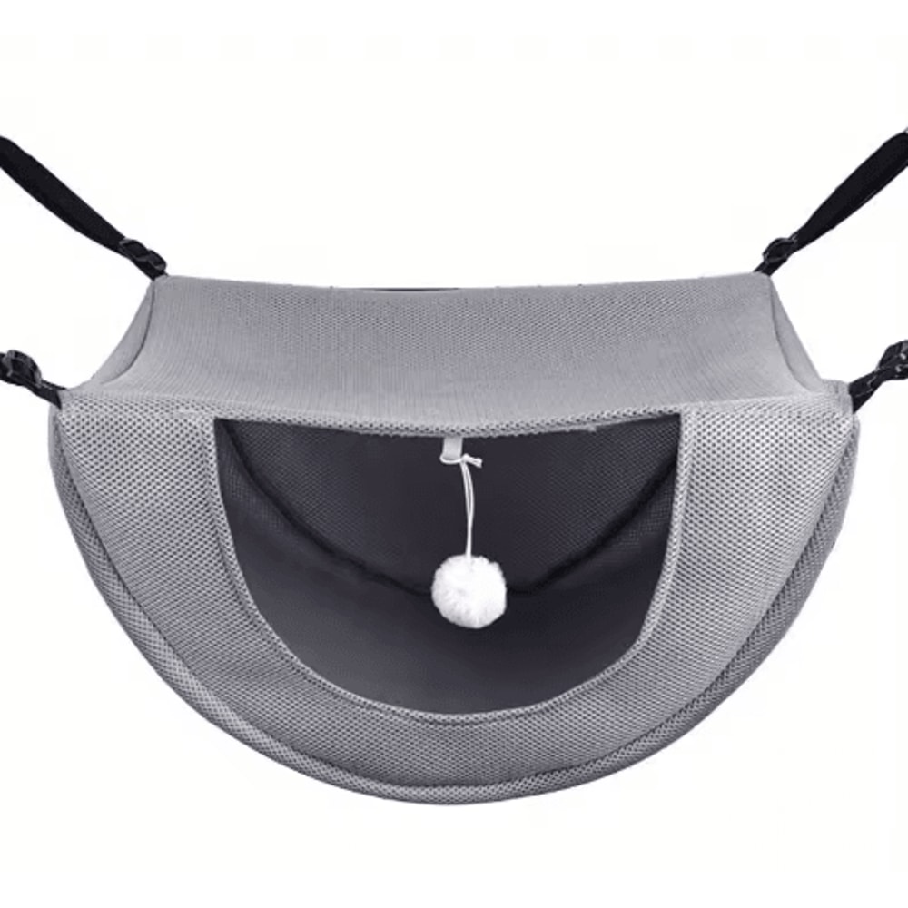 Breathable Mesh Hanging Cat Bed Adjustable Elevated Hammock With Metal Frame 1