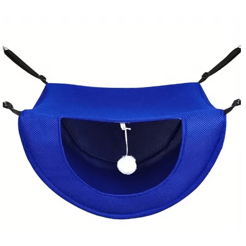 Breathable Mesh Hanging Cat Bed Adjustable Elevated Hammock With Metal Frame 2