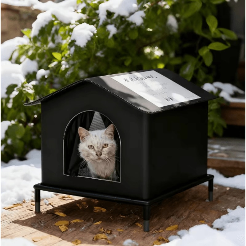 AllSeason Insulated Outdoor Cat House Waterproof Warm Shelter For Indoor Outdoor Cats 2